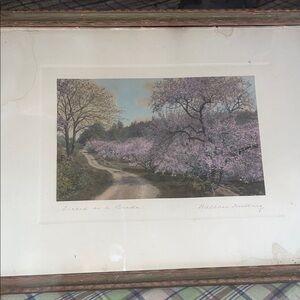 Framed Blossoming Orchard Print with Pink Florals